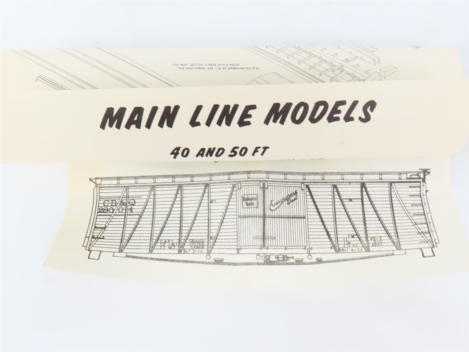 O 2-Rail Mainline Models OBC-100 GN Great Northern 50' Auto Boxcar #43587 Kit