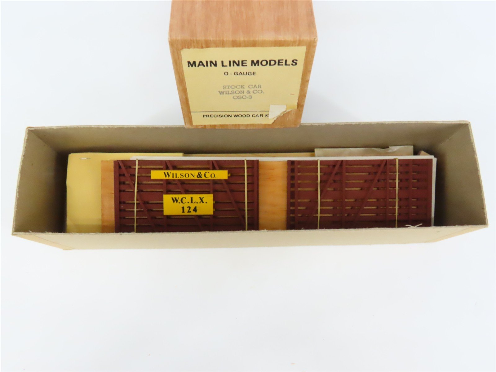 O Scale 2-Rail Mainline Models OSC-3 WLCX Wilson & Co Wood Stockcar #124 Kit