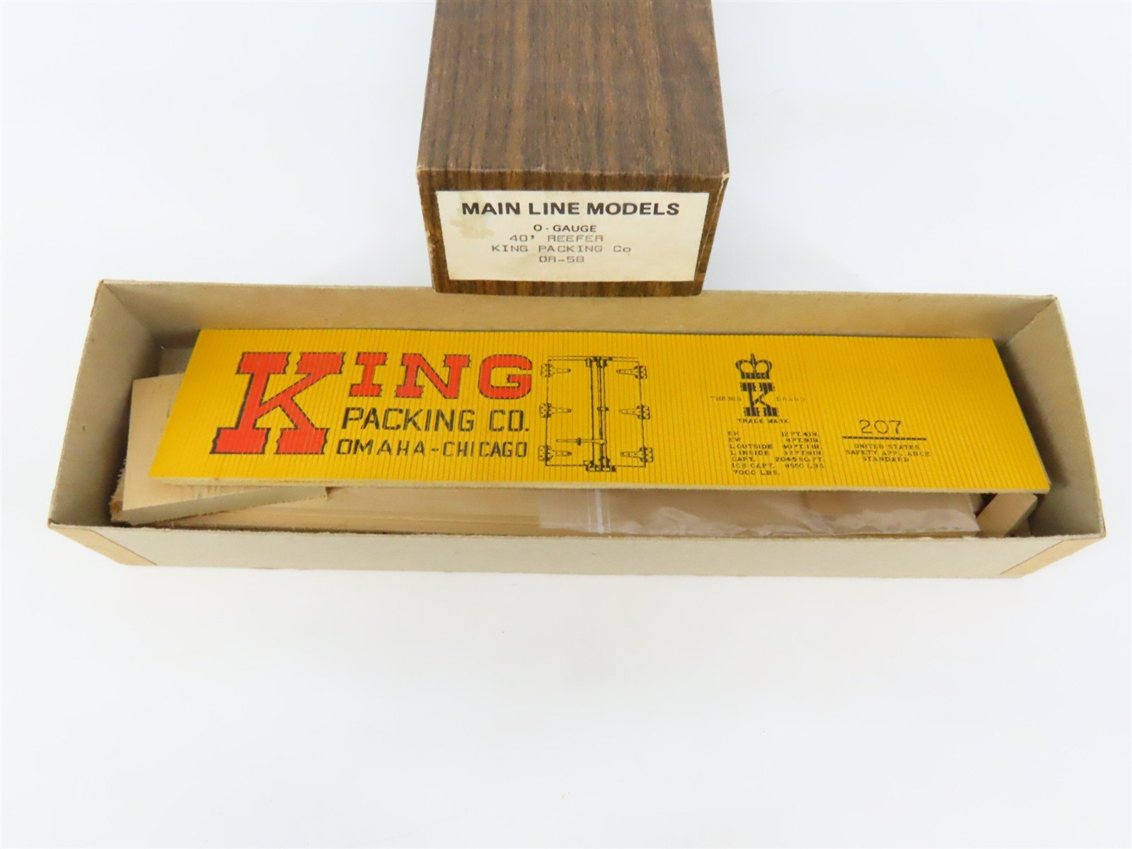 O Scale 2-Rail Mainline OR-58 King Packing 40' Wood Reefer Car #207 Kit