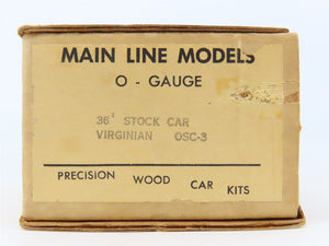 O Scale 2-Rail Mainline Models OSC-3 VGN Virginian 36' Stock Car #70820 Kit