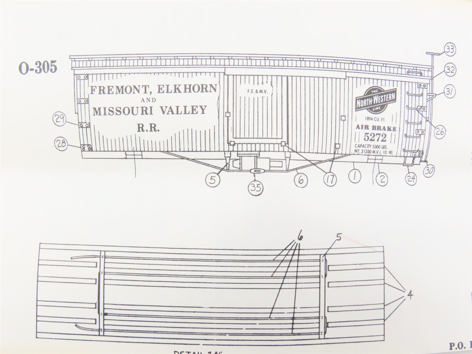 O Scale 2-Rail La Belle O-303 C,StP,M&O Railway Wood Reefer #8530 Kit