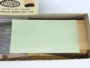O Scale 2-Rail Ambroid O-7 DRGW Rio Grande 40' Vertical Ribbed Boxcar #67400 Kit