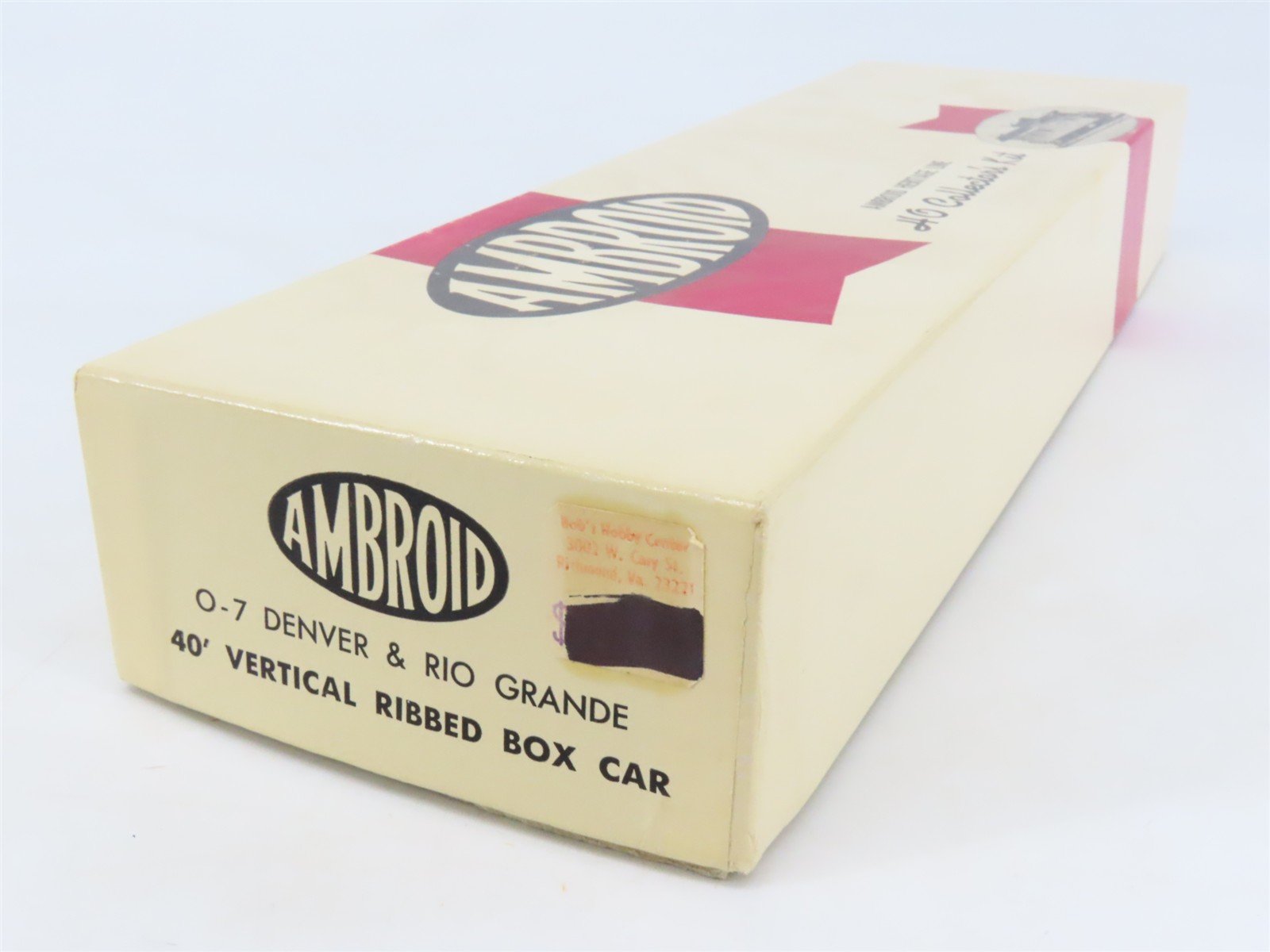O Scale 2-Rail Ambroid O-7 DRGW Rio Grande 40' Vertical Ribbed Boxcar #67400 Kit