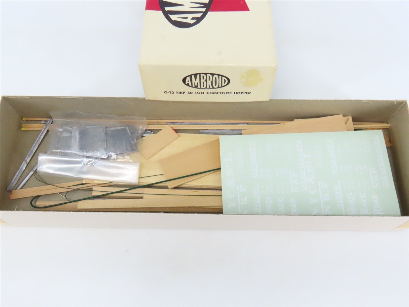 O Scale 2-Rail Ambroid O-12 NKP Nickel Plate Road 3-Bay Open Hopper #31299 Kit