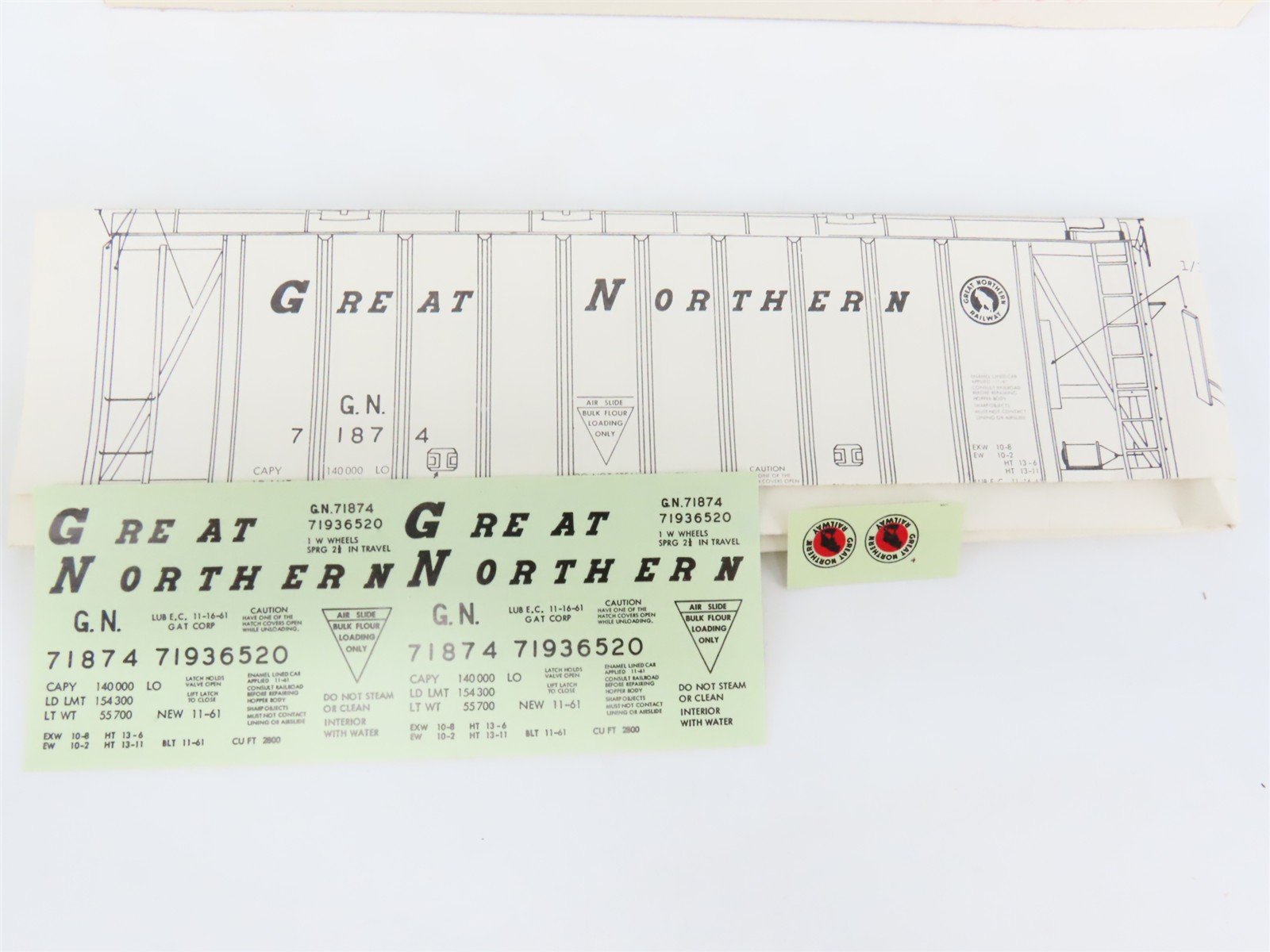 O Scale 2-Rail Ambroid O-11 GN Great Northern Airslide Hopper Car #71847 Kit