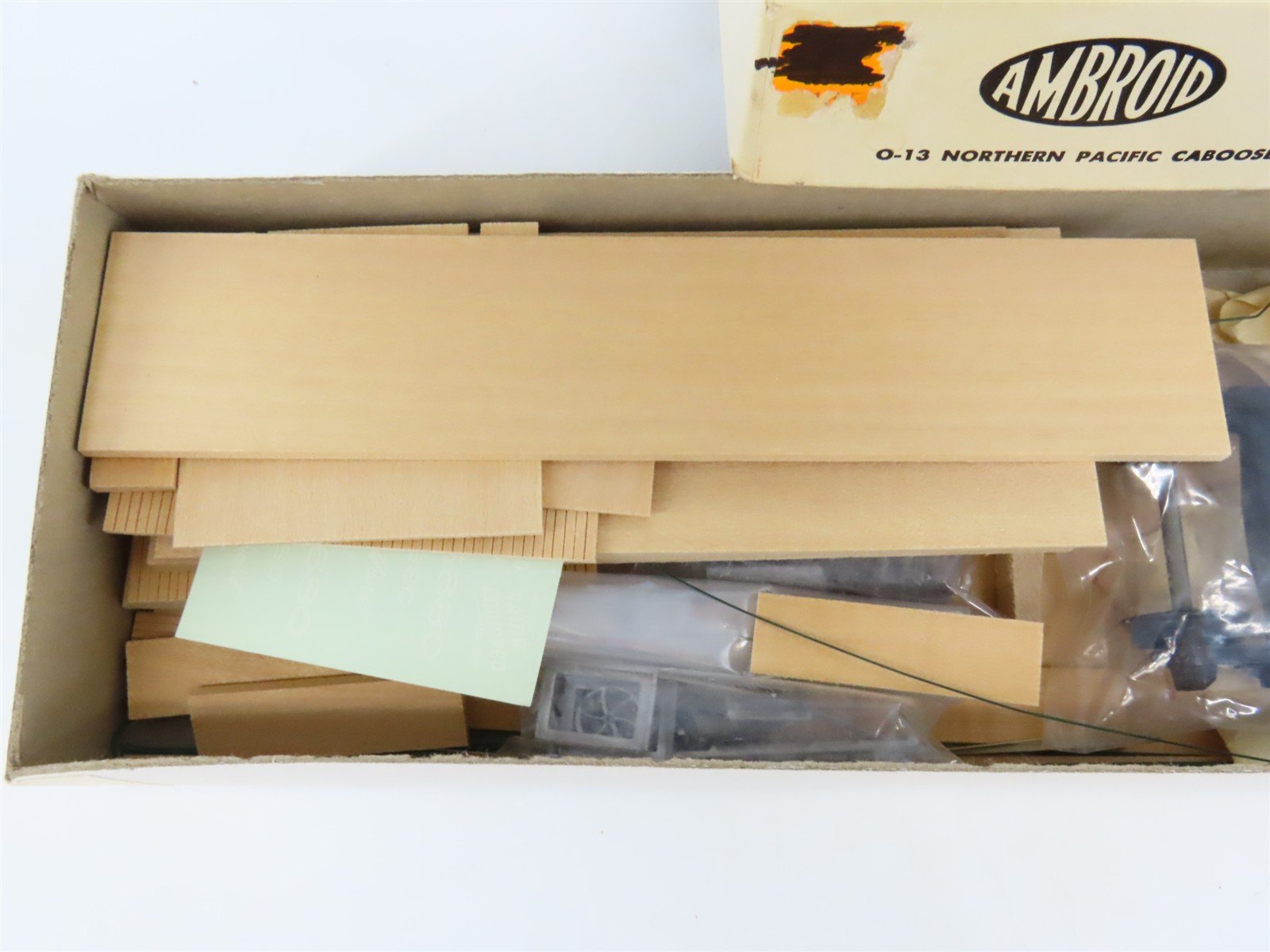O Scale 2-Rail Ambroid Craftsman Kit #O-13 Undecorated NP Offset Cupola Caboose