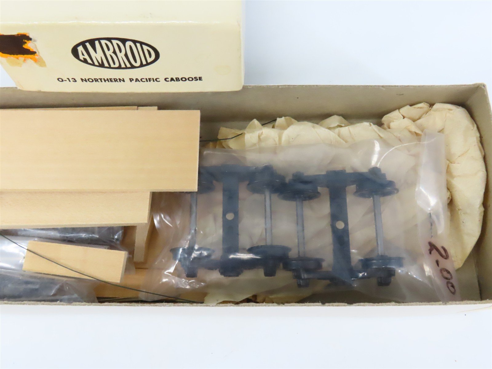 O Scale 2-Rail Ambroid Craftsman Kit #O-13 Undecorated NP Offset Cupola Caboose