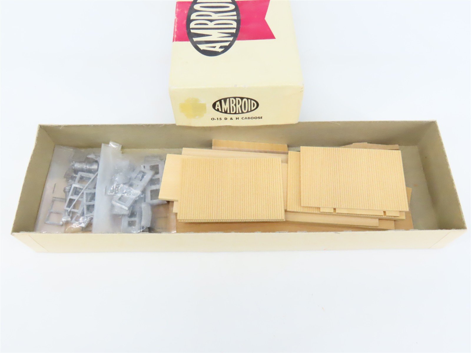 O Scale 2-Rail Ambroid Craftsman Kit #O-15 Undecorated D&H Offset Cupola Caboose