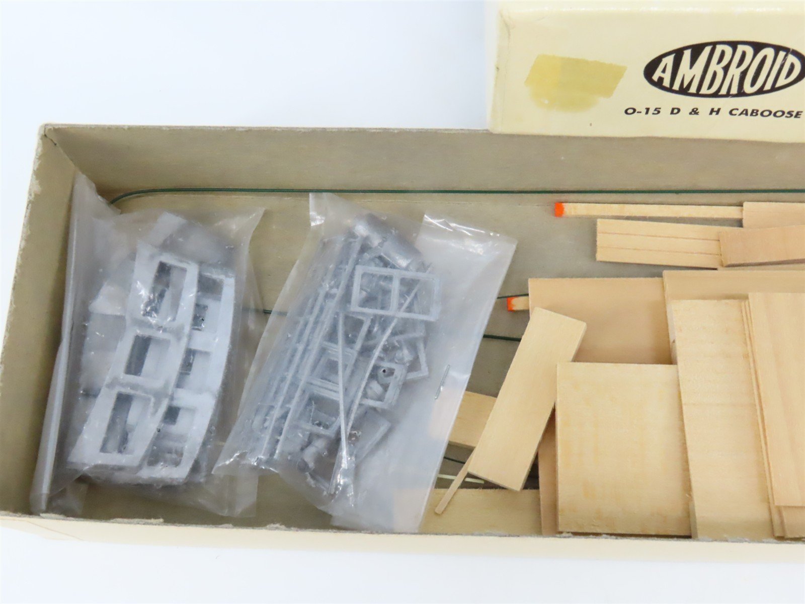 O Scale 2-Rail Ambroid Craftsman Kit #O-15 Undecorated D&H Offset Cupola Caboose