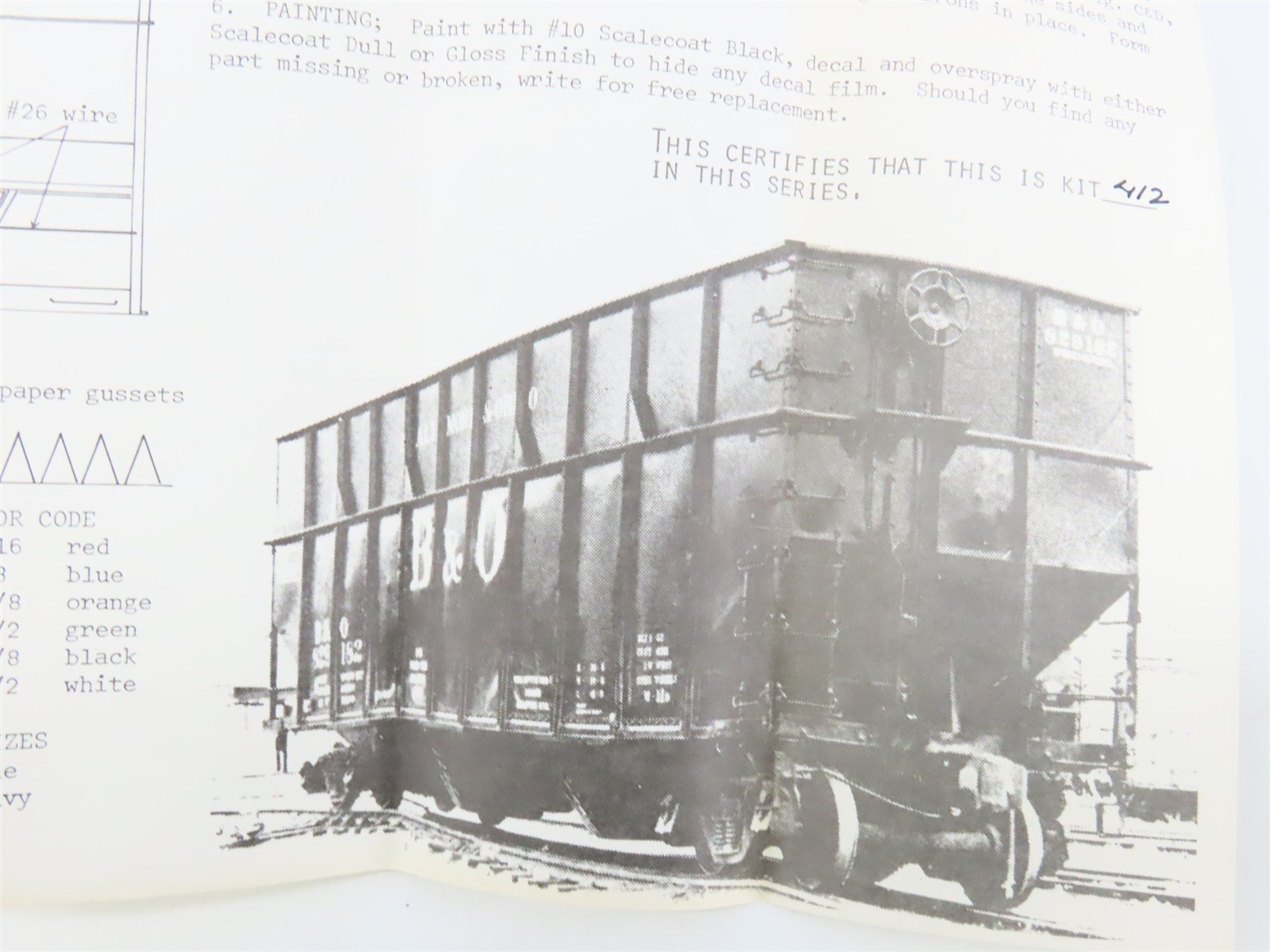 O Scale 2-Rail Ambroid Craftsman Kit #O-25 Undecorated B&O 3-Bay Woodchip Hopper