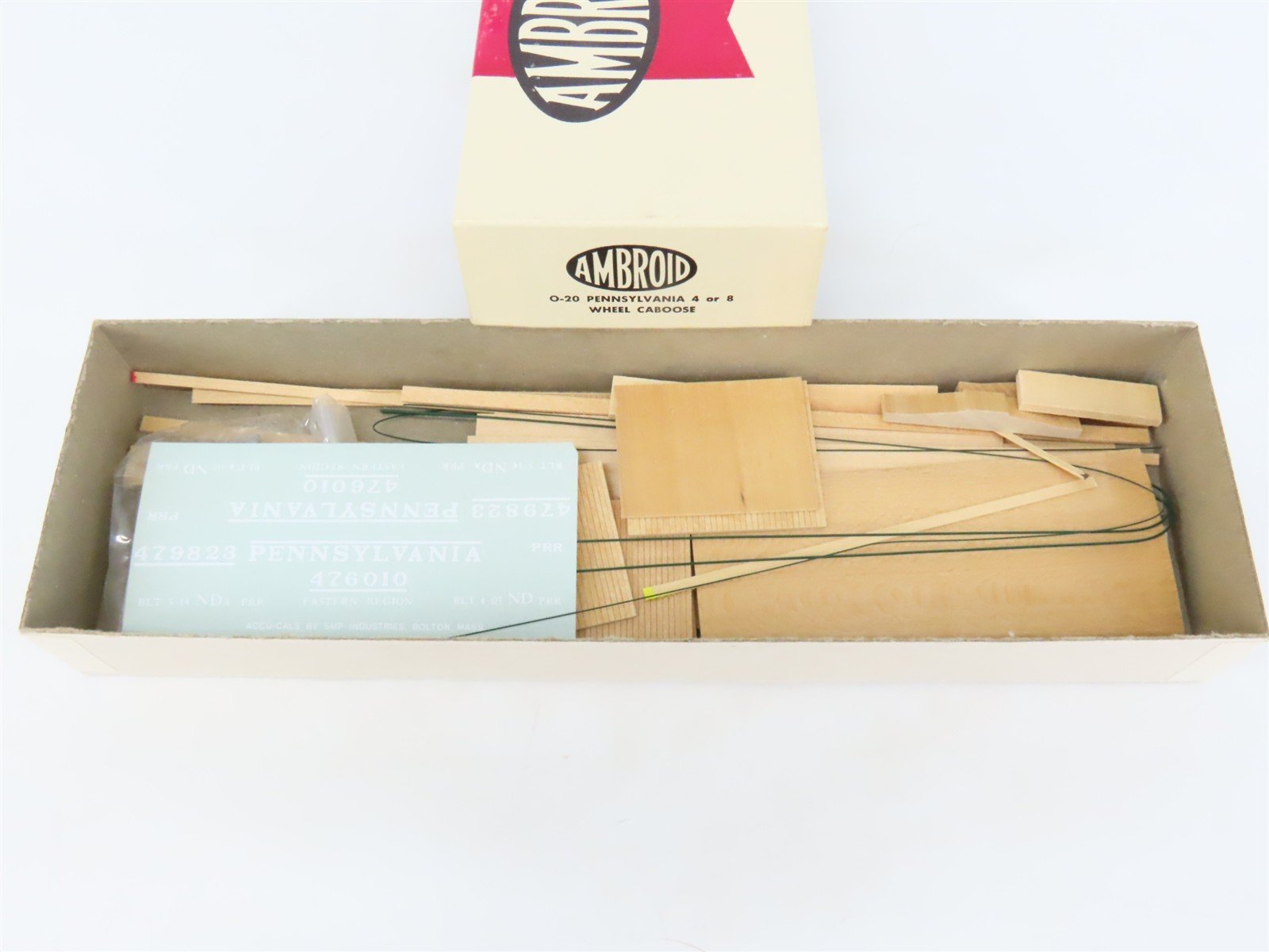 O Scale 2-Rail Ambroid Craftsman Kit #O-20 Undecorated PRR 4 or 8-Wheel Caboose