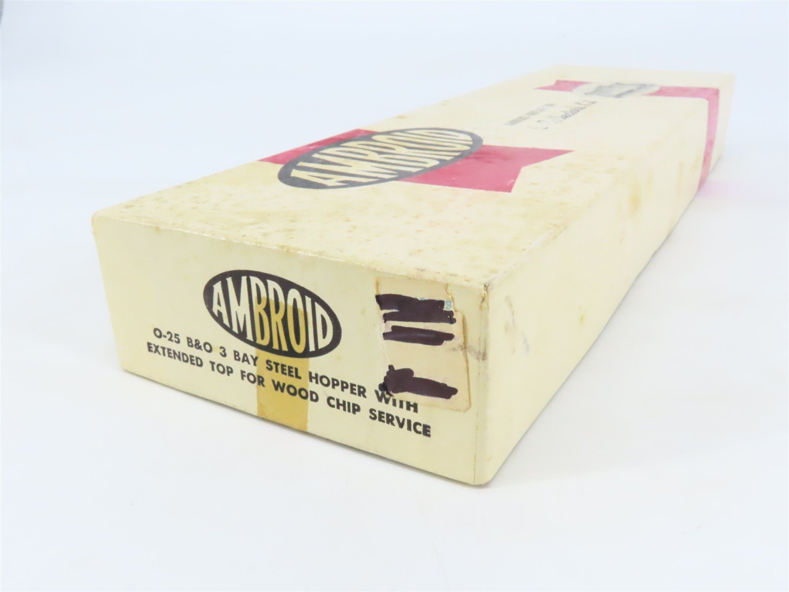 O Scale 2-Rail Ambroid Craftsman Kit #O-25 Undecorated B&O 3-Bay Woodchip Hopper