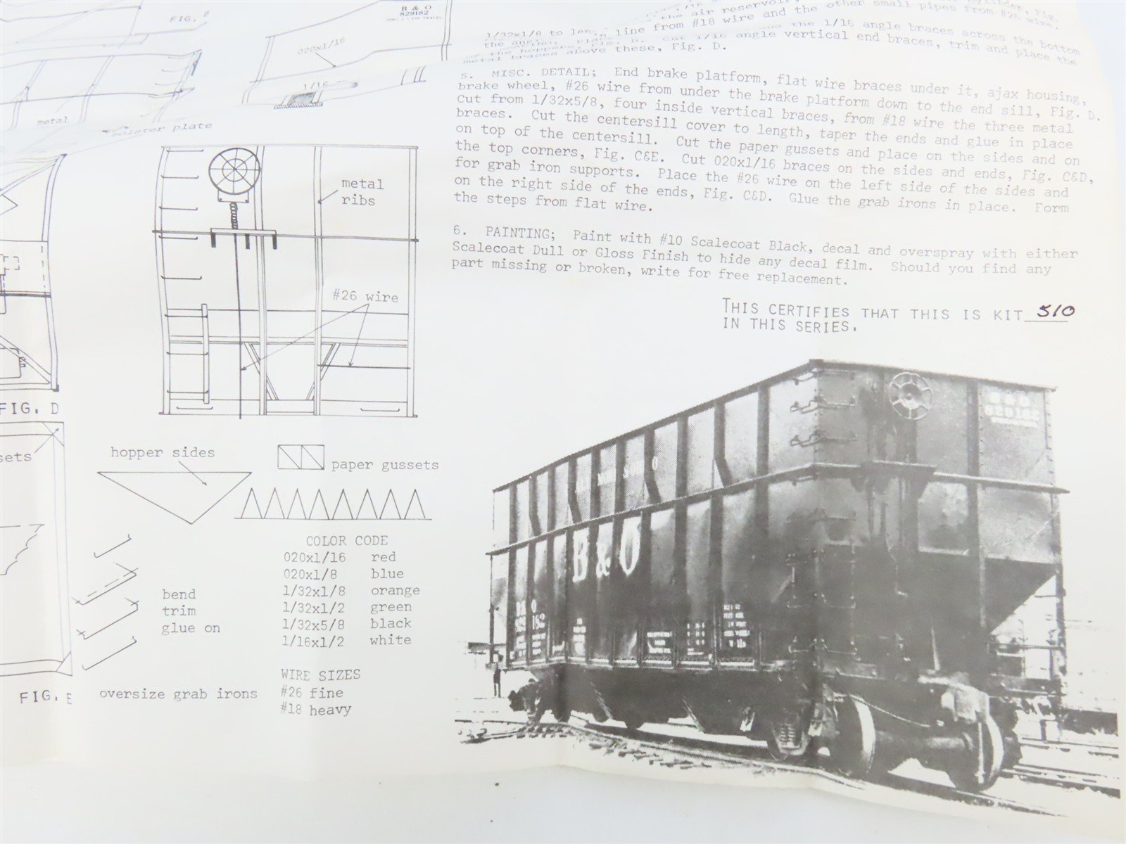 O Scale 2-Rail Ambroid Craftsman Kit #O-25 Undecorated B&O 3-Bay Woodchip Hopper