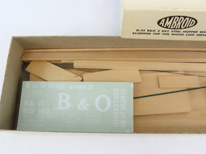 O Scale 2-Rail Ambroid Craftsman Kit #O-25 Undecorated B&O 3-Bay Woodchip Hopper