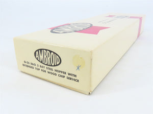 O Scale 2-Rail Ambroid Craftsman Kit #O-25 Undecorated B&O 3-Bay Woodchip Hopper
