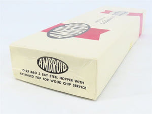 O Scale 2-Rail Ambroid Craftsman Kit #O-25 Undecorated B&O 3-Bay Woodchip Hopper