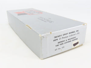 O 2-Rail Quality Craft Craftsman Kit #535 Undecorated D&M 2-Bay Covered Hopper
