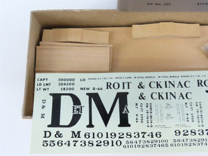 O 2-Rail Quality Craft Craftsman Kit #535 Undecorated D&M 2-Bay Covered Hopper