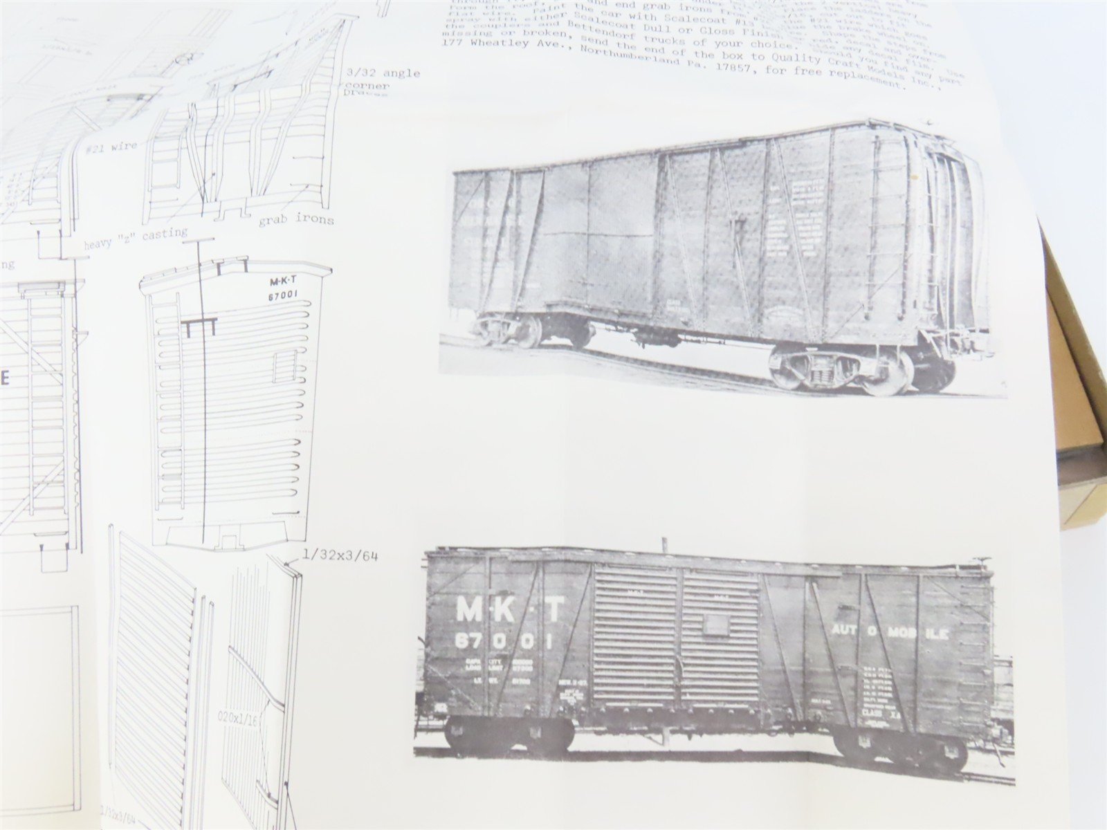 O Scale 2-Rail Quality Craft Craftsman Kit Undecorated MKT 40' Auto Box Car