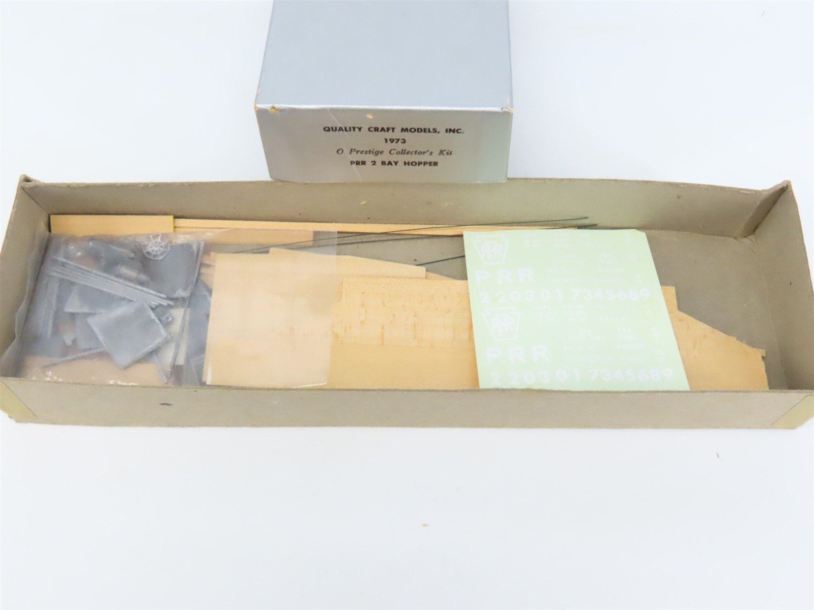 O Scale 2-Rail Quality Craft Craftsman Kit Undecorated PRR 2-Bay Open Hopper