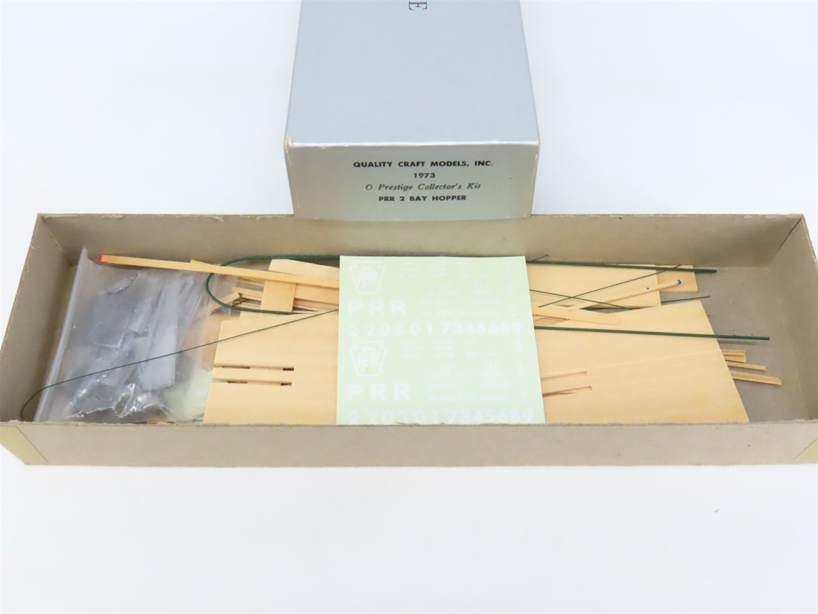 O Scale 2-Rail Quality Craft Craftsman Kit Undecorated PRR 2-Bay Open Hopper