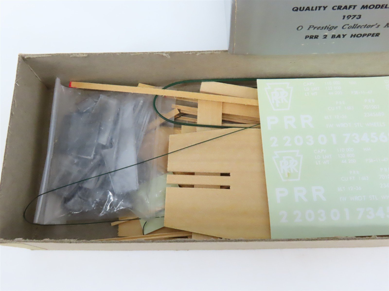 O Scale 2-Rail Quality Craft Craftsman Kit Undecorated PRR 2-Bay Open Hopper
