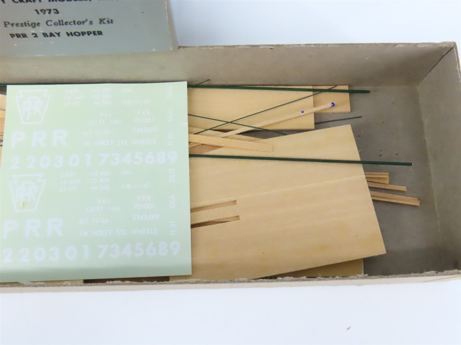 O Scale 2-Rail Quality Craft Craftsman Kit Undecorated PRR 2-Bay Open Hopper