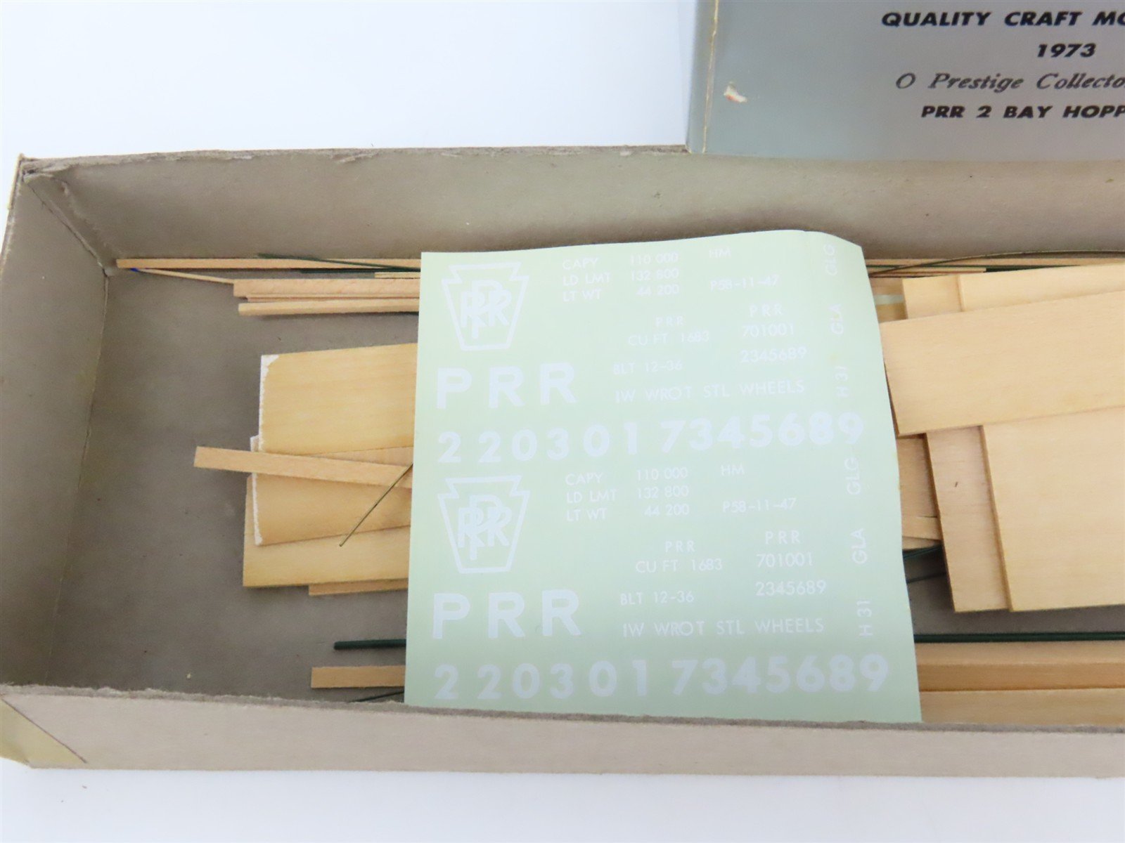O Scale 2-Rail Quality Craft Craftsman Kit Undecorated PRR 2-Bay Open Hopper