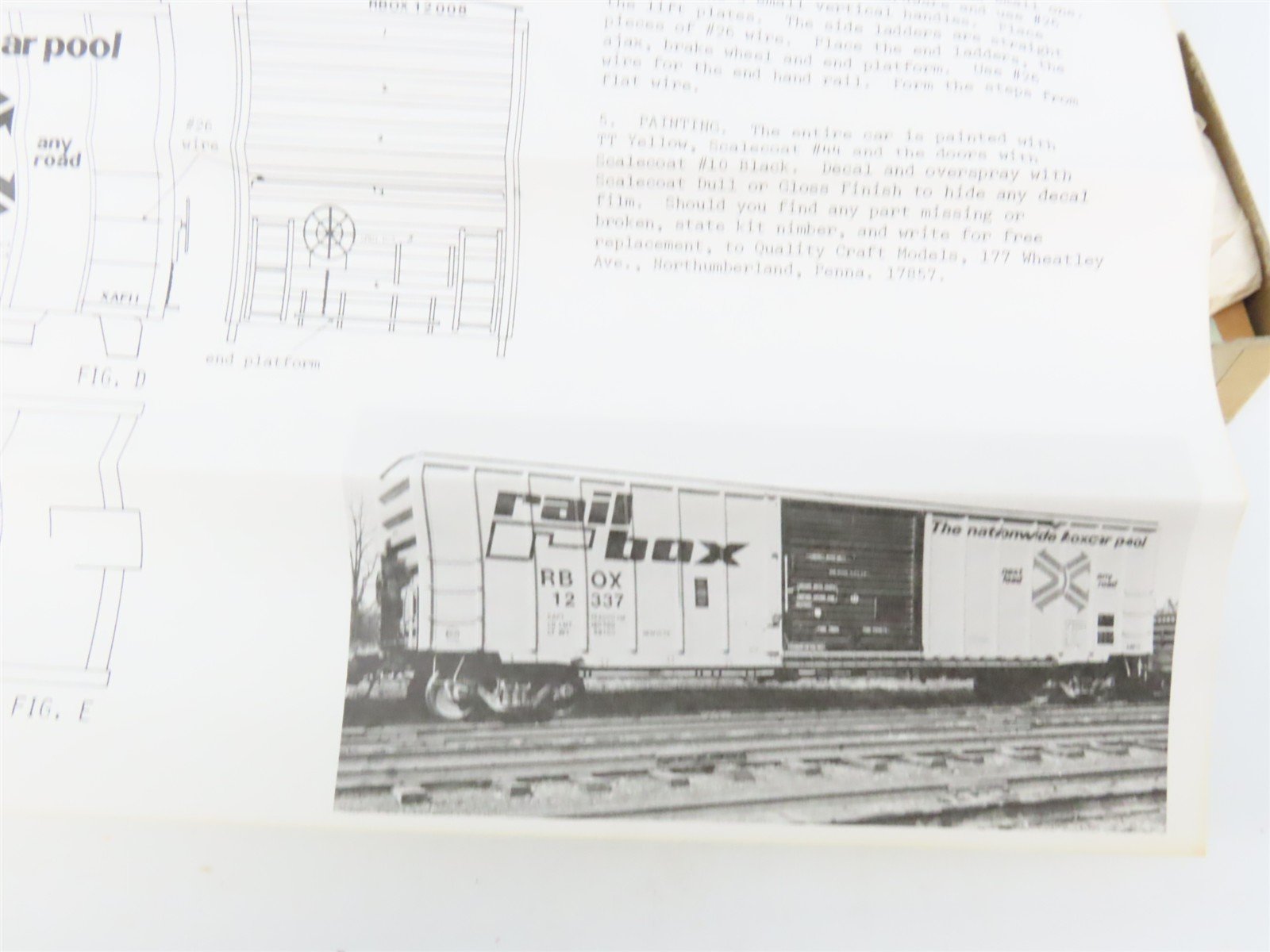 O Scale 2-Rail Quality Craft Craftsman Kit #519 Undecorated Railbox 50' Box Car