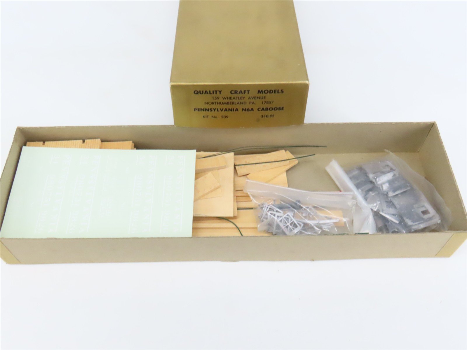 O Scale 2-Rail Quality Craft Craftsman Kit #509 Undecorated PRR N6A Caboose