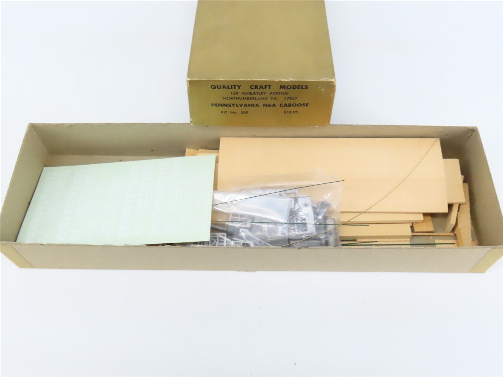 O Scale 2-Rail Quality Craft Craftsman Kit #509 Undecorated PRR N6A Caboose