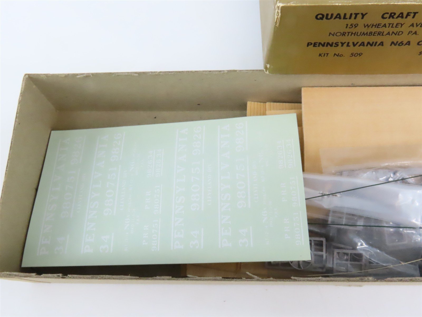 O Scale 2-Rail Quality Craft Craftsman Kit #509 Undecorated PRR N6A Caboose
