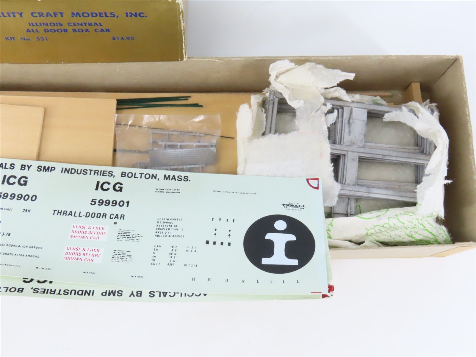 O 2-Rail Quality Craft Craftsman Kit #531 Undecorated ICG Thrall-Door Box Car