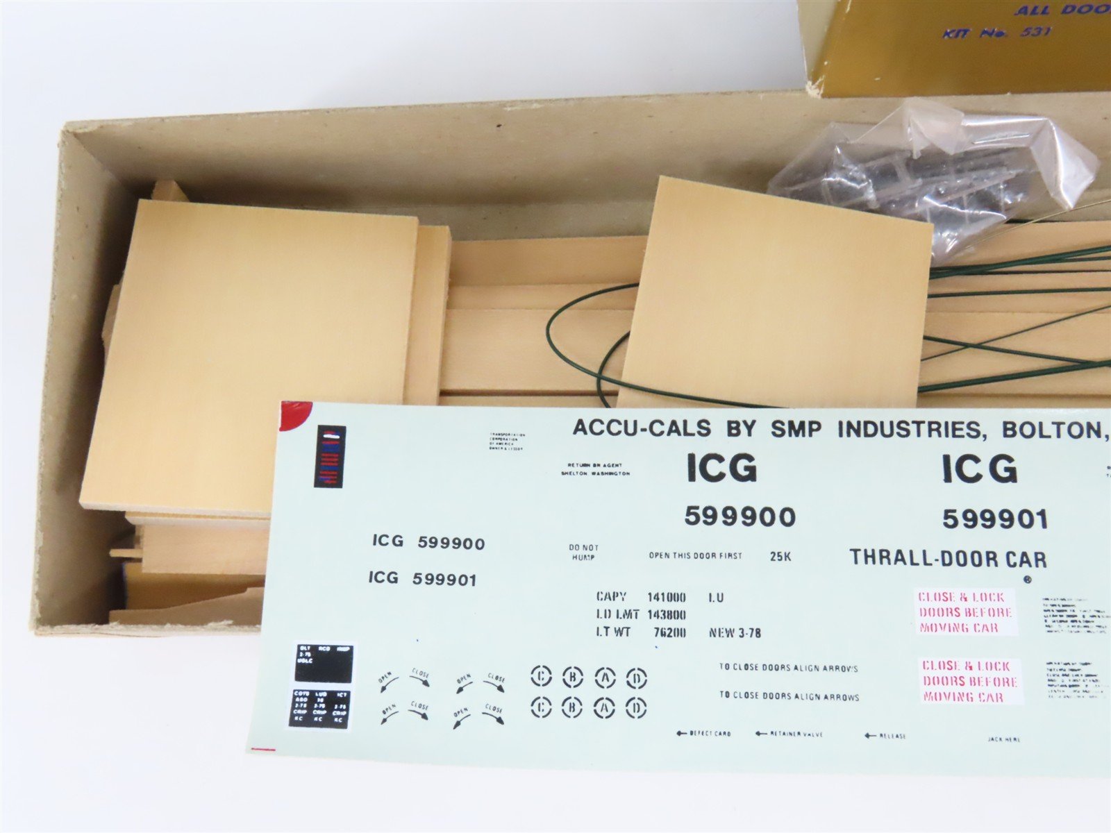 O 2-Rail Quality Craft Craftsman Kit #531 Undecorated ICG Thrall-Door Box Car