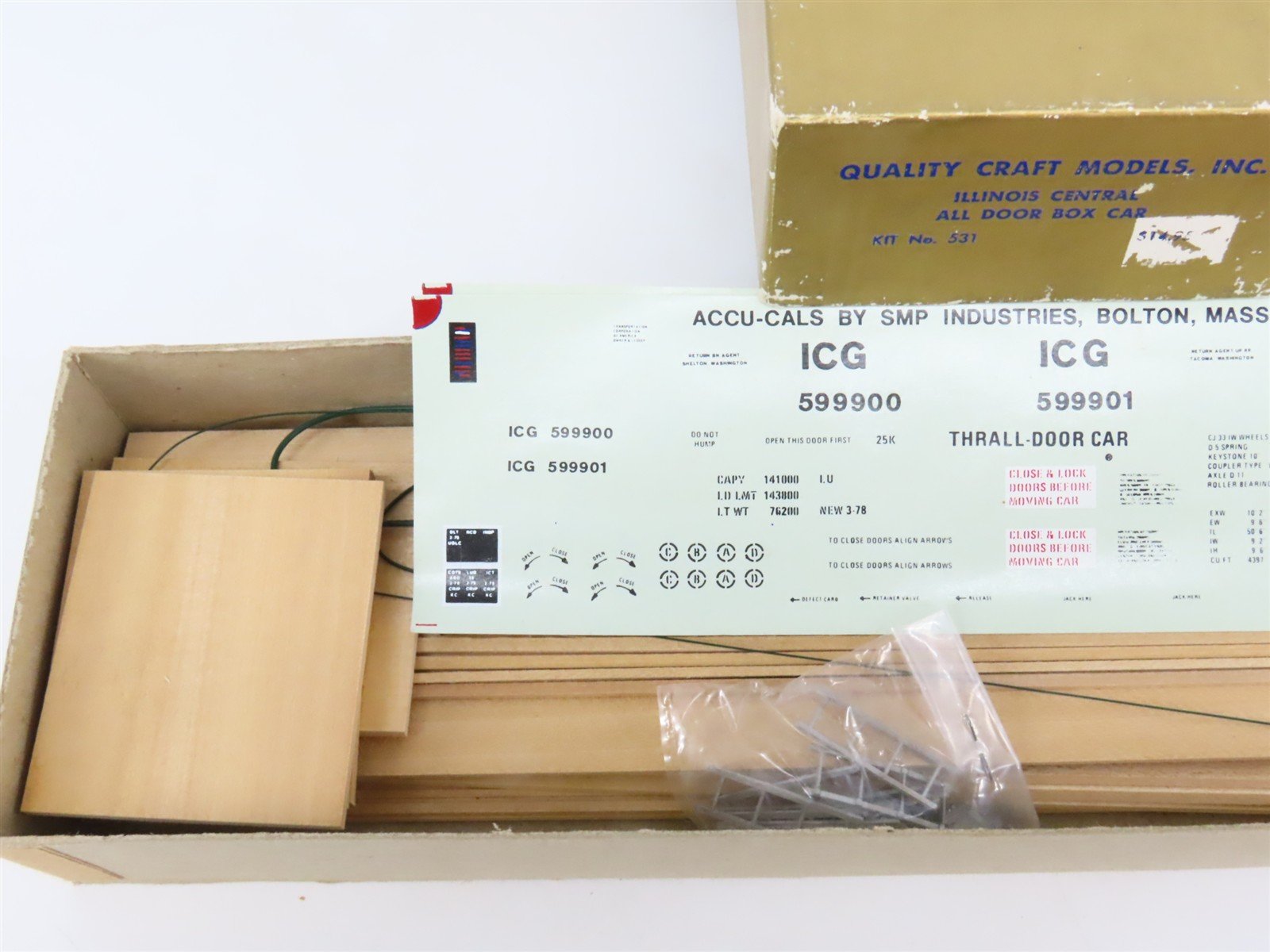 O 2-Rail Quality Craft Craftsman Kit #531 Undecorated ICG Thrall-Door Box Car