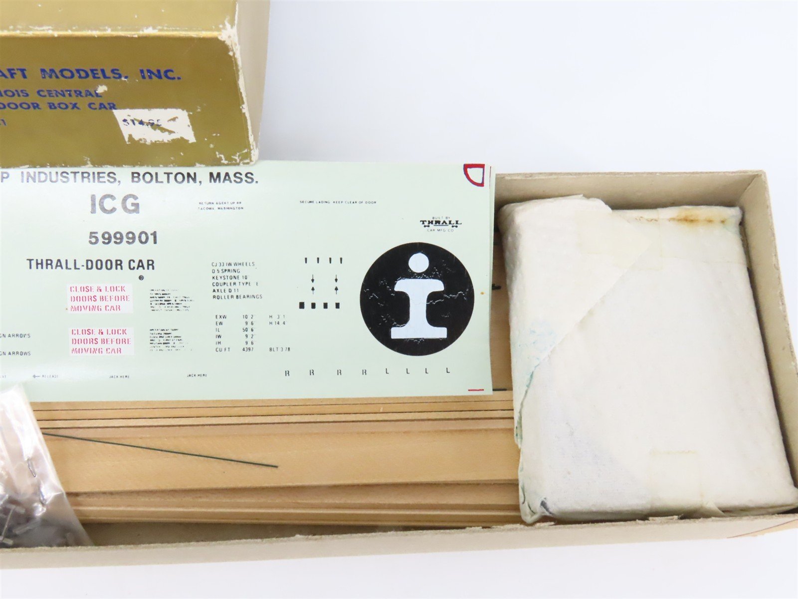O 2-Rail Quality Craft Craftsman Kit #531 Undecorated ICG Thrall-Door Box Car