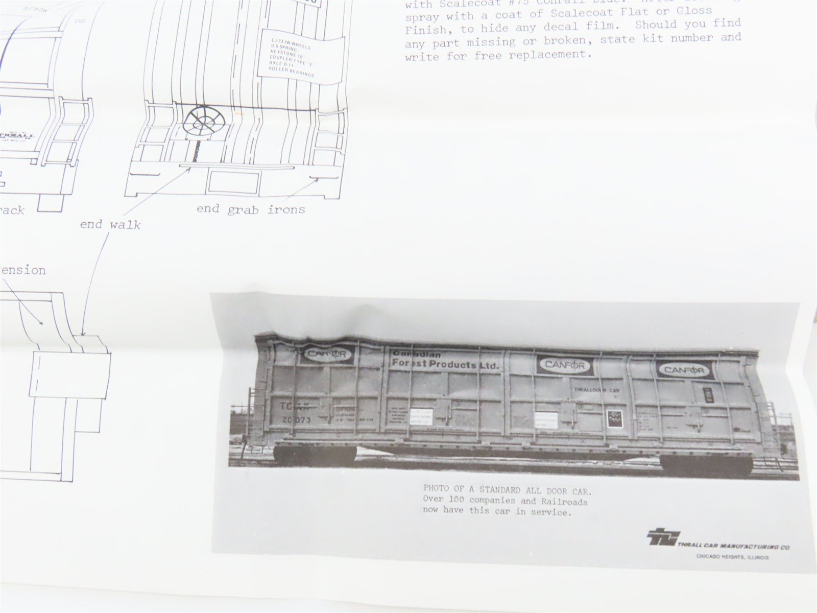 O 2-Rail Quality Craft Craftsman Kit #531 Undecorated ICG Thrall-Door Box Car