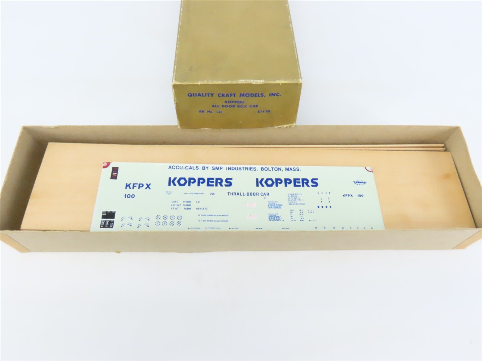 O 2-Rail Quality Craft Craftsman Kit #533 Undecorated Koppers All-Door Box Car