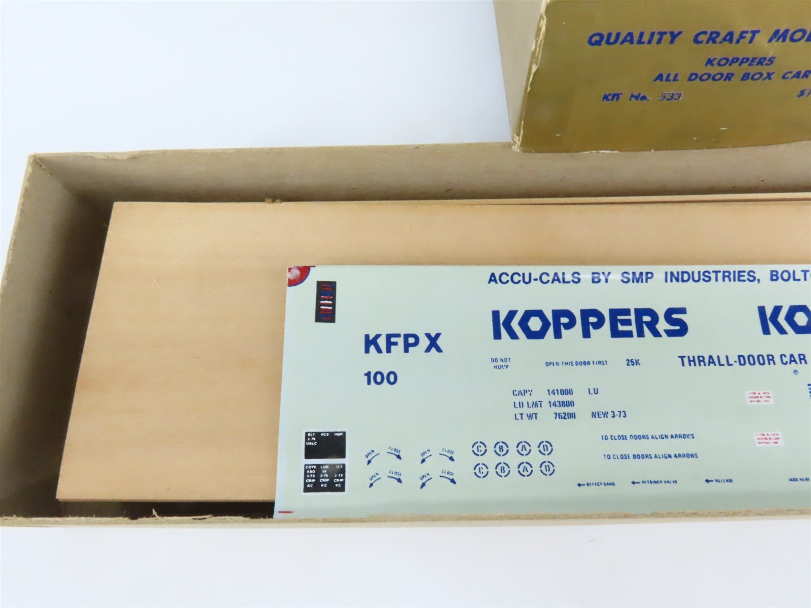 O 2-Rail Quality Craft Craftsman Kit #533 Undecorated Koppers All-Door Box Car