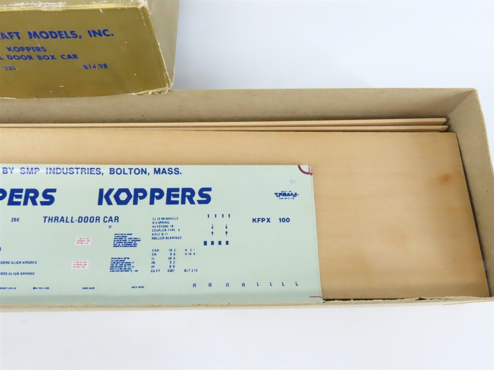 O 2-Rail Quality Craft Craftsman Kit #533 Undecorated Koppers All-Door Box Car