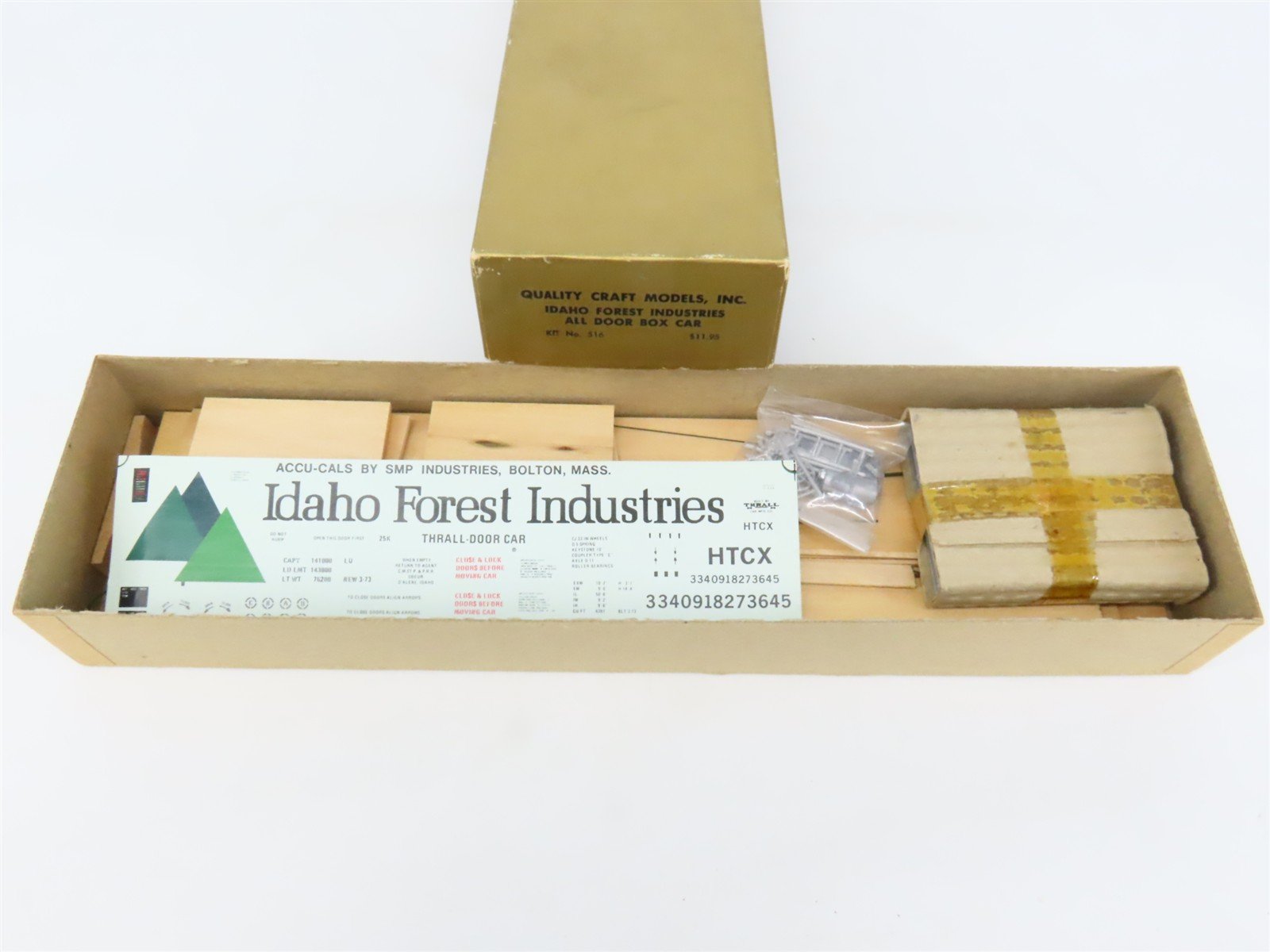 O Scale 2-Rail Quality Craft Kit #516 Undecorated Idaho Forest All-Door Box Car