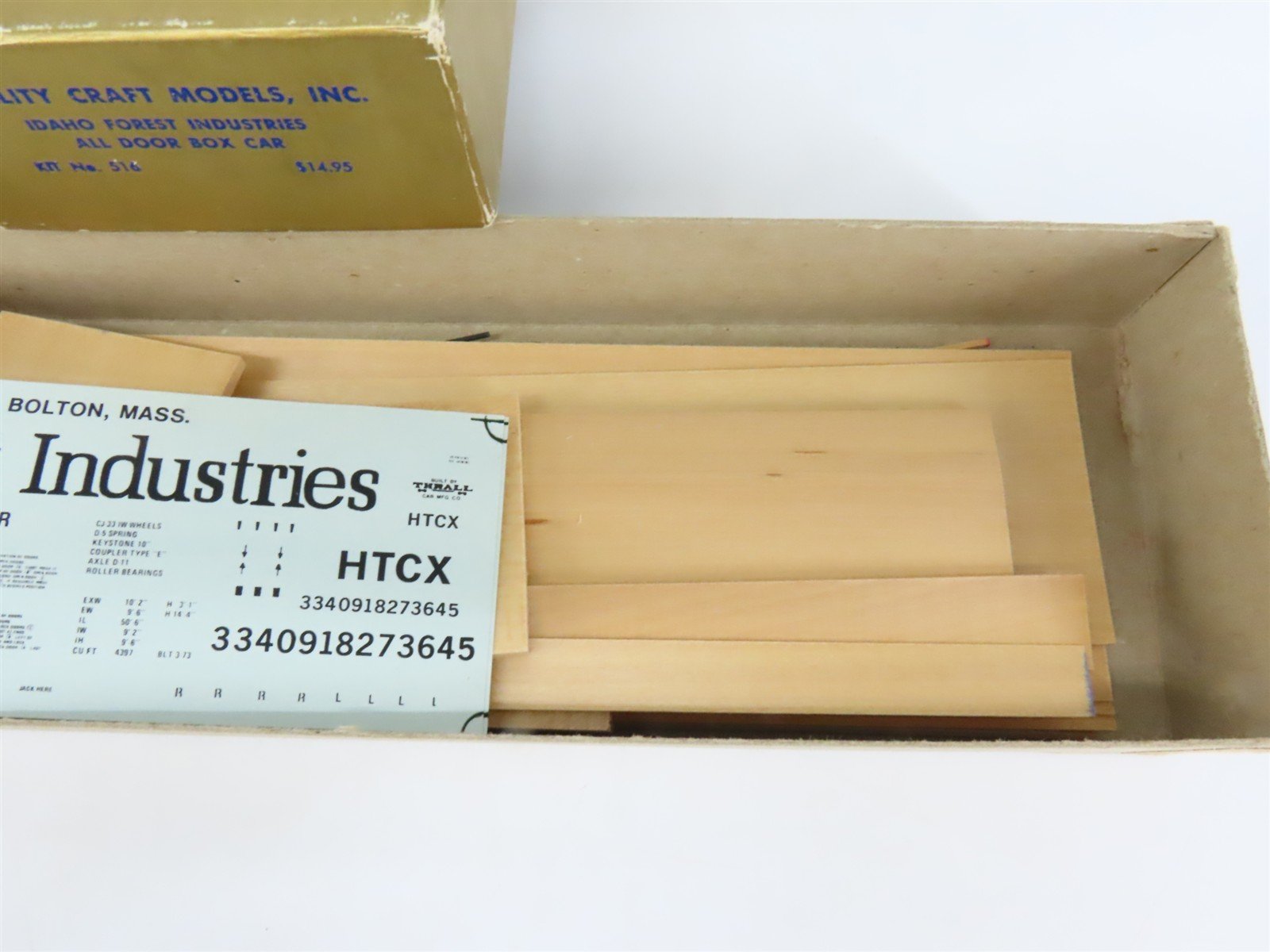 O Scale 2-Rail Quality Craft Kit #516 Undecorated Idaho Forest All-Door Box Car