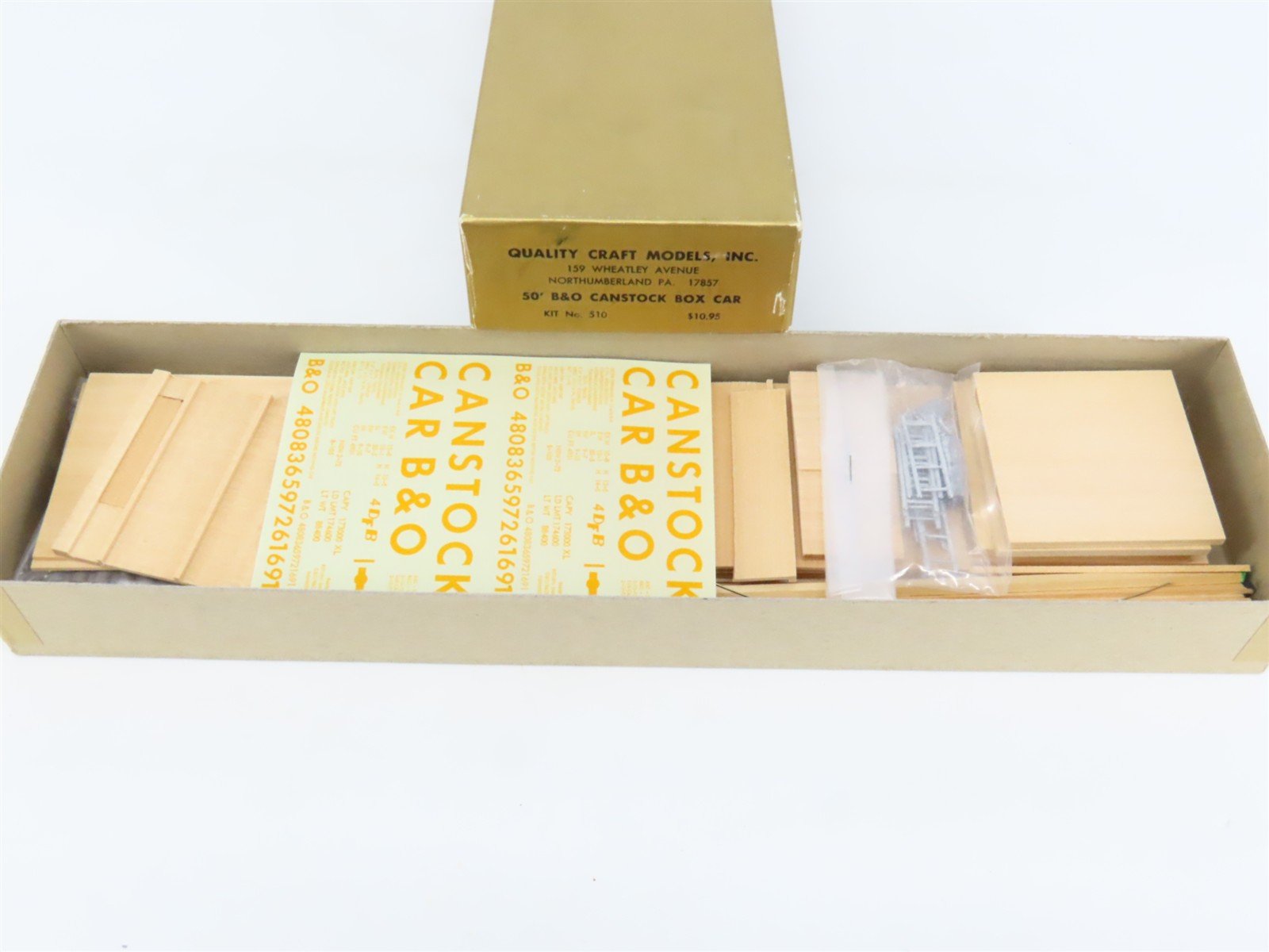 O 2-Rail Quality Craft Craftsman Kit #510 Undecorated B&O 50' Canstock Box Car