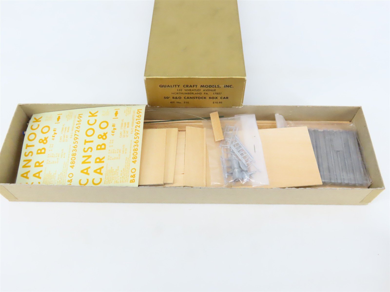 O 2-Rail Quality Craft Craftsman Kit #510 Undecorated B&O 50' Canstock Box Car