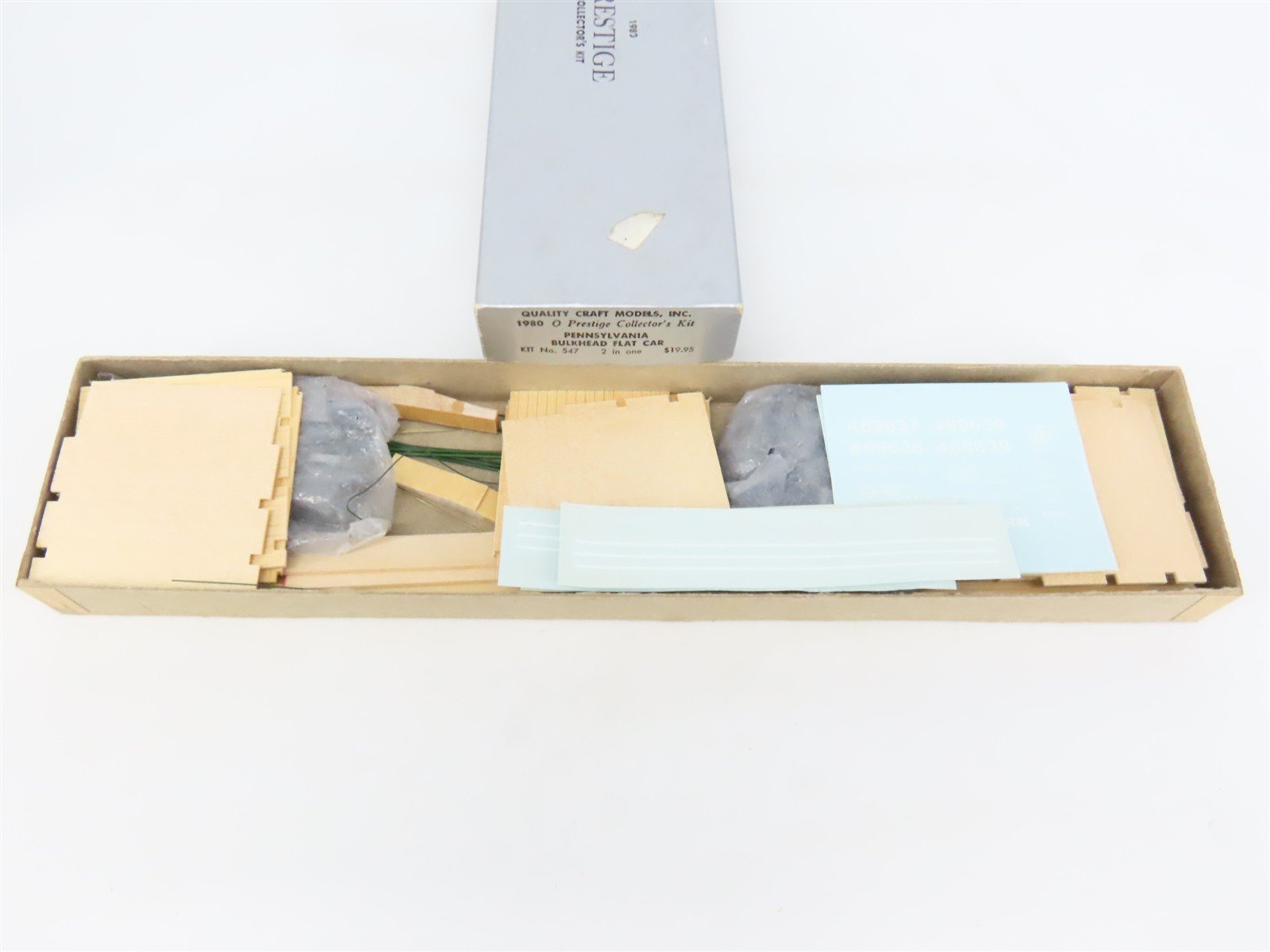 O Scale 2-Rail Quality Craft Craftsman Kit 547 Undecorated PRR Bulkhead Flat Car