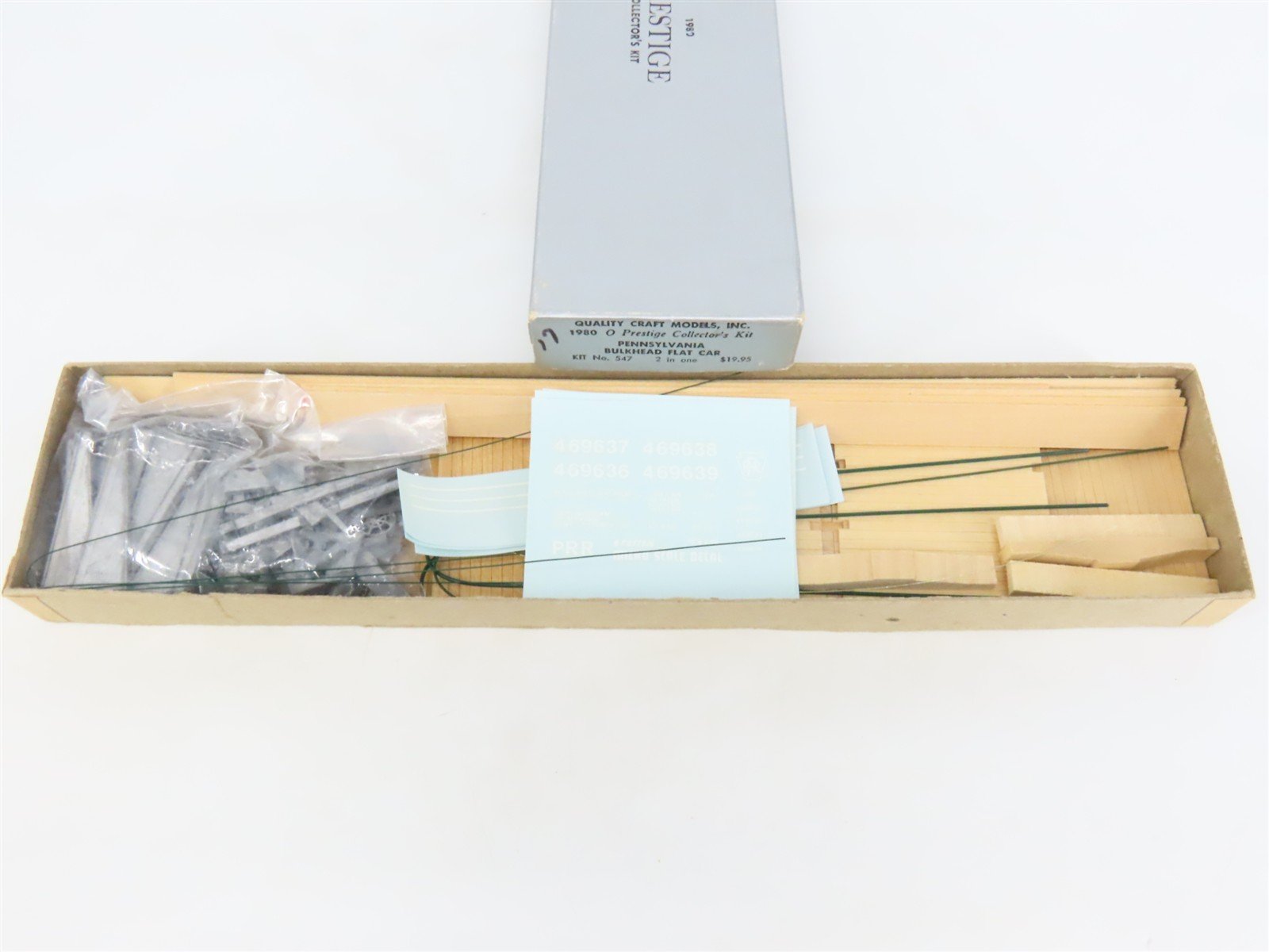O Scale 2-Rail Quality Craft Craftsman Kit 547 Undecorated PRR Bulkhead Flat Car