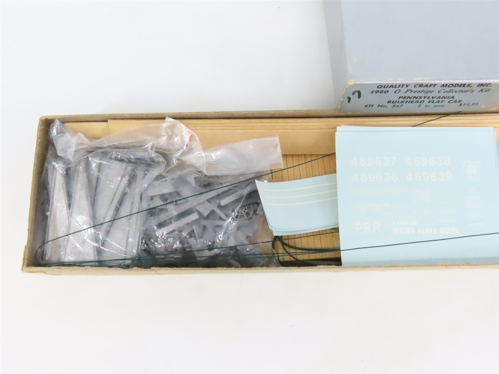 O Scale 2-Rail Quality Craft Craftsman Kit 547 Undecorated PRR Bulkhead Flat Car