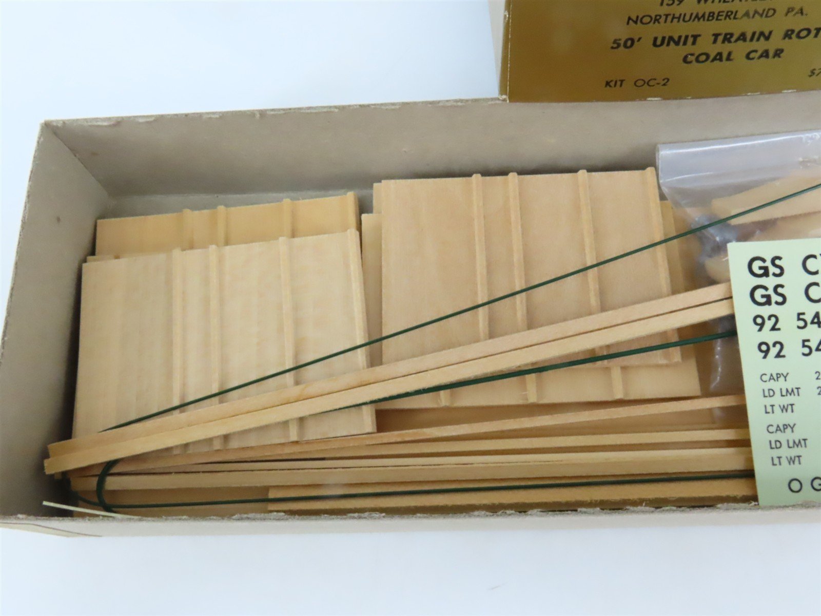 O 2-Rail Quality Craft Kit #OC-2 Undecorated GSCX 50' Unit Train Rotary Coal Car