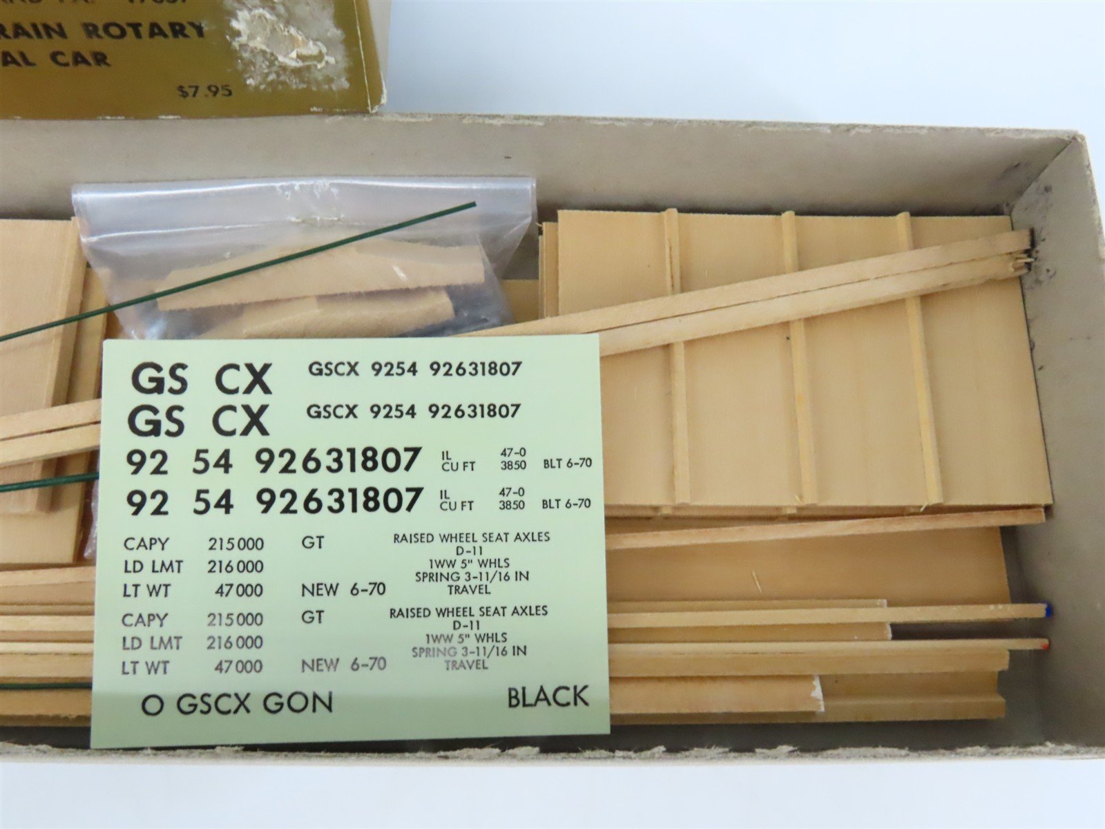 O 2-Rail Quality Craft Kit #OC-2 Undecorated GSCX 50' Unit Train Rotary Coal Car