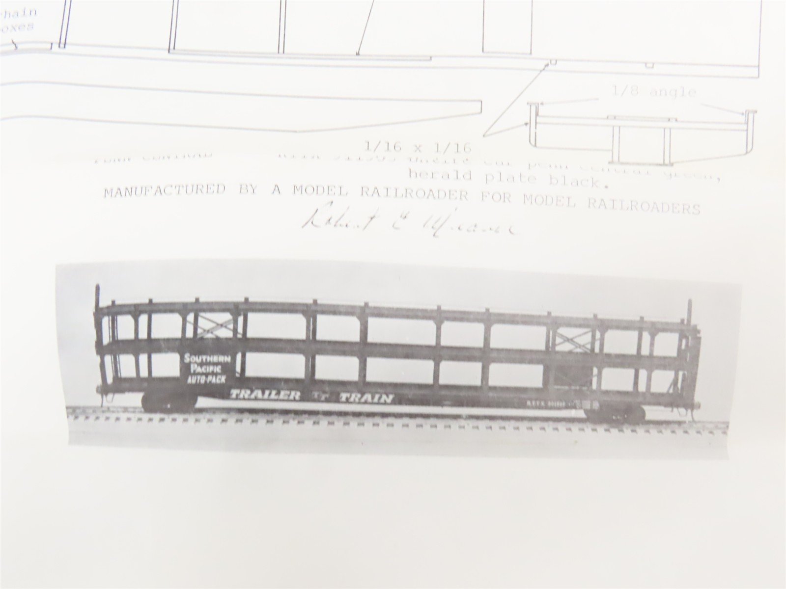 O 2-Rail Quality Craft Kit #OP-2 Undecorated TTX/ATSF 85' Tri-Level Auto Rack